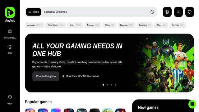 Playhub casino screenshot